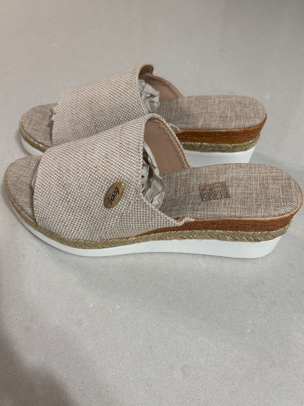 Wedge Mules with Braided Trim